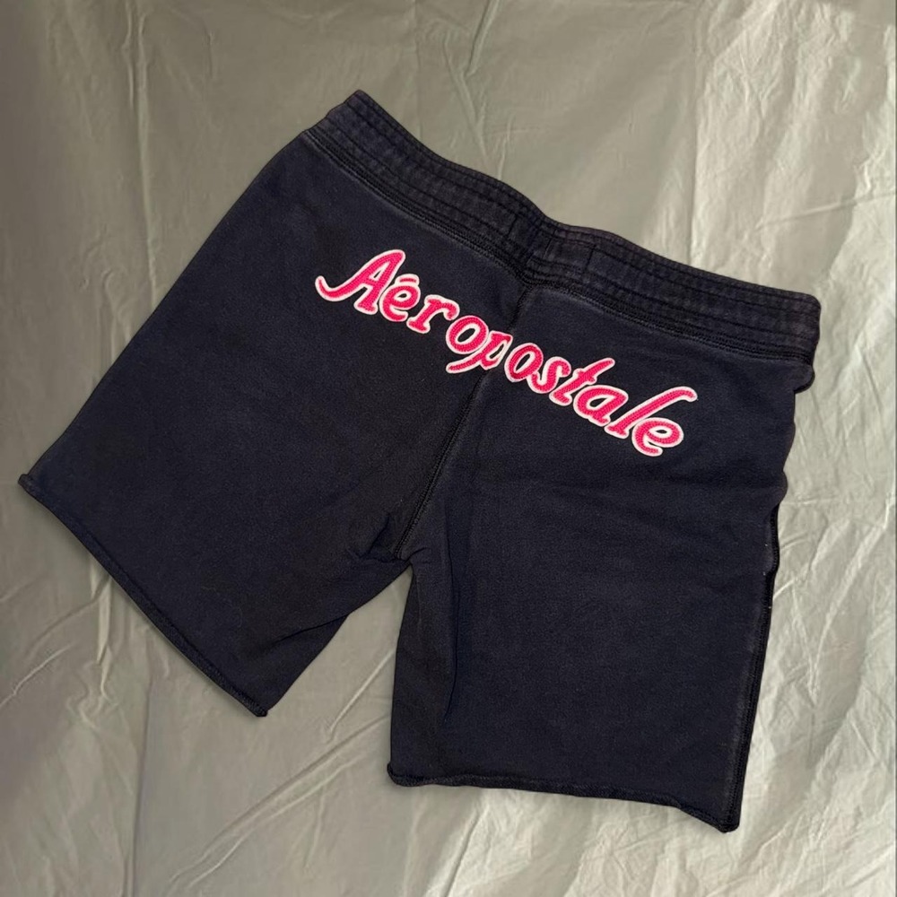 Y2K Aeropostale Black Pink Logo Lounge Shorts